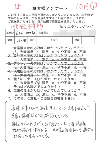 適切に対応してもらいました